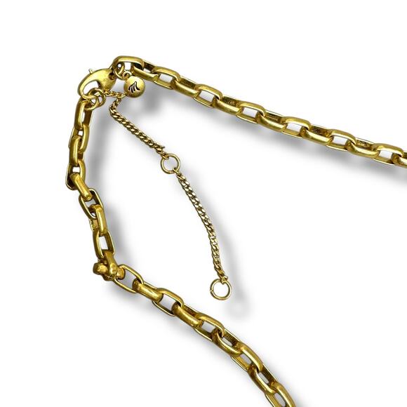 Madewell Pomegranate Seed Gold Chunky Cable Chain Adjustable Choker Necklace - Picture 2 of 4